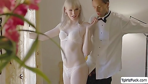 Sexy teen and dude with hard dick fuck her big booty with hands