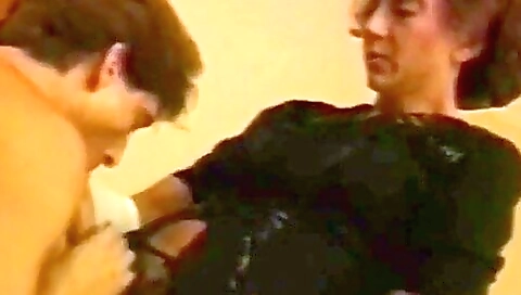 Mature brunette model gets an orgasm from anal sex