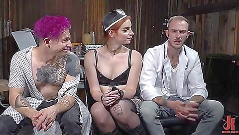 Girls in a threesome with a guy with a fetish for facial