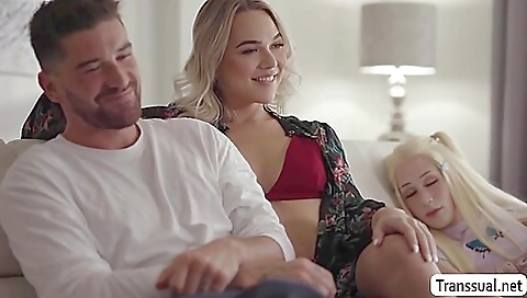 Busty blonde babe is getting fucked in a deepthroat