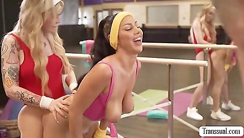 Busty transvestite babe takes a big dick in her anal hole